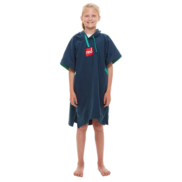 Bērnu Quick Dry Microfibre pončo - zils - Image 3