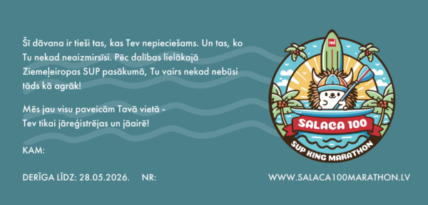 “SUP King Marathon – Salaca 100” dāvanu karte - Image 2