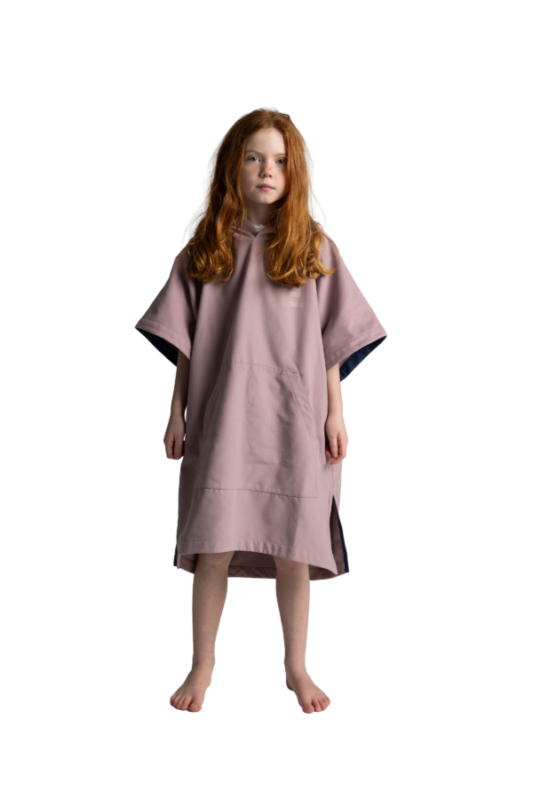 Kids Quick Dry Microfibre poncho - Salty Pink - Image 4