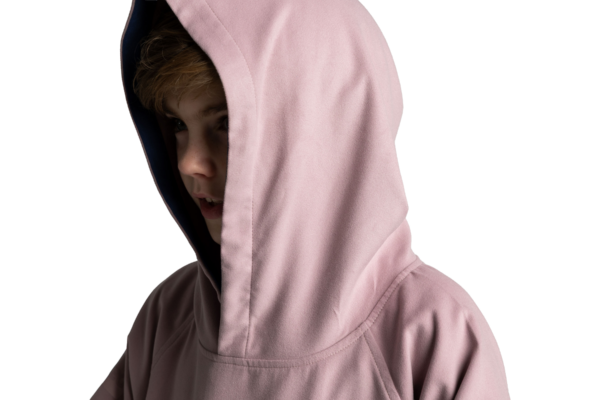 Kids Quick Dry Microfibre poncho - Salty Pink - Image 7