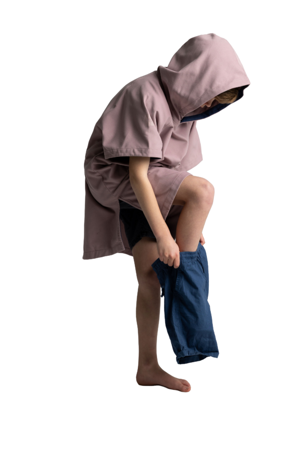 Kids Quick Dry Microfibre poncho - Salty Pink - Image 9
