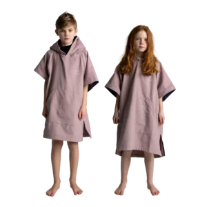 Kids Quick Dry Microfibre poncho - Salty Pink