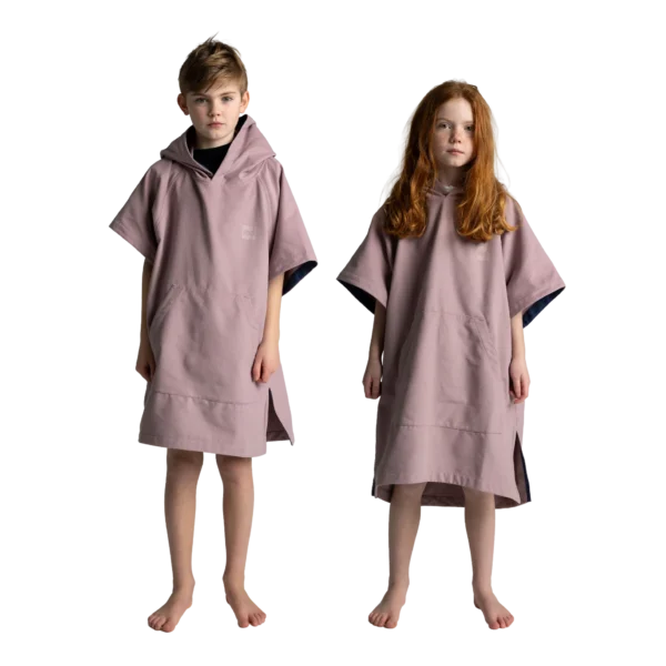 Kids Quick Dry Microfibre poncho - Salty Pink