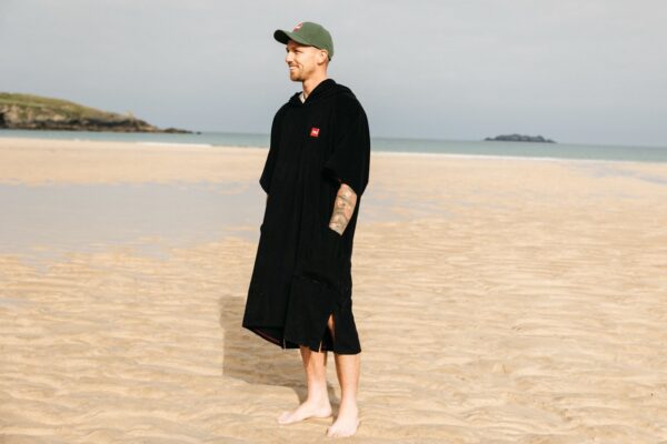 Towel poncho change robe - Stealth Black - Image 12