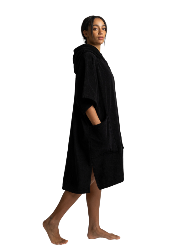 Towel poncho change robe - Stealth Black - Image 2