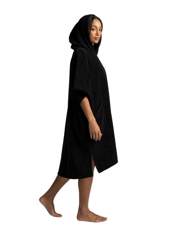 Towel poncho change robe - Stealth Black - Image 3