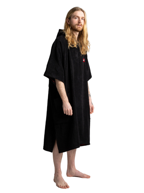 Towel poncho change robe - Stealth Black - Image 4