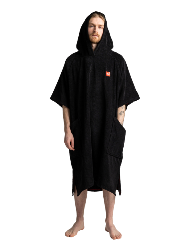 Towel poncho change robe - Stealth Black - Image 6