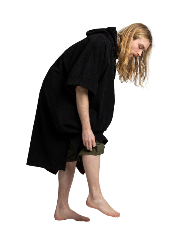Towel poncho change robe - Stealth Black - Image 8