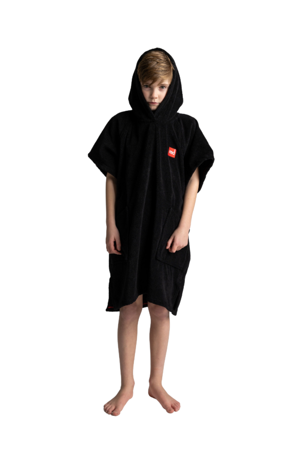 Bērnu Red frotē pončo - Stealth Black - Image 3