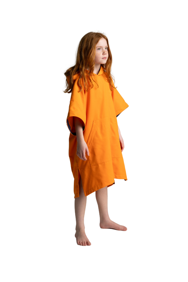 Bērnu Quick Dry Microfibre pončo - Bitter Orange - Image 2