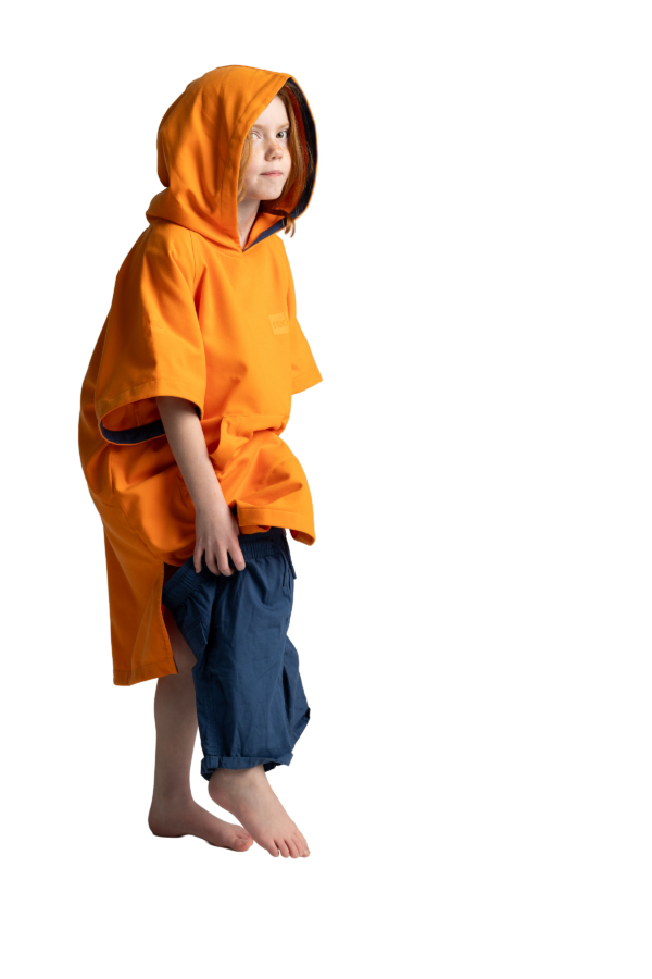 Bērnu Quick Dry Microfibre pončo - Bitter Orange - Image 5