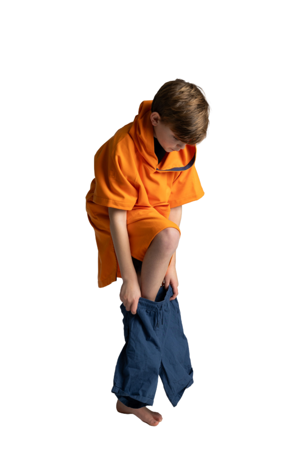 Bērnu Quick Dry Microfibre pončo - Bitter Orange - Image 9