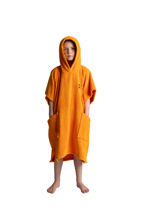 Kids towel change robe - Orange - Image 4