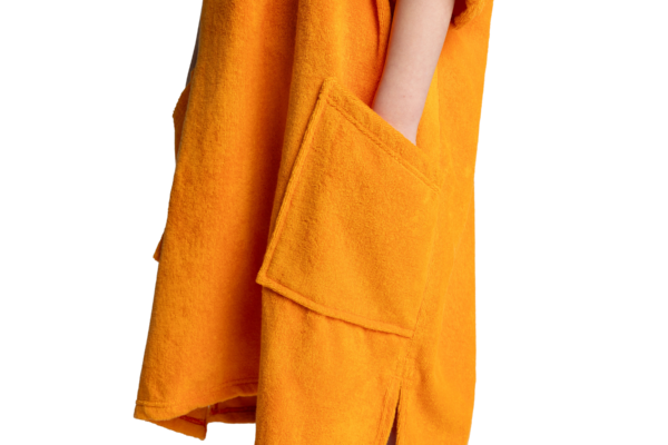 Kids towel change robe - Orange - Image 3