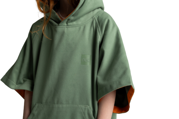Kids Quick Dry Microfibre poncho - Sage Green - Image 7