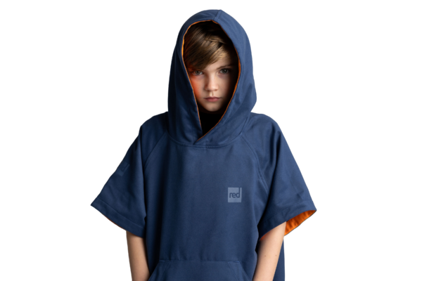 Kids Quick Dry Microfibre poncho - Admiral Blue - Image 3