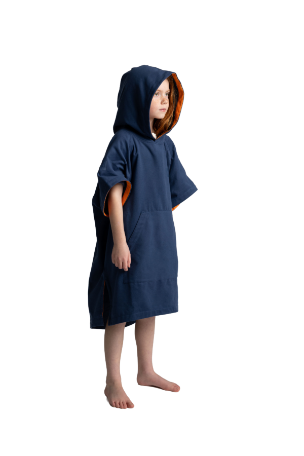 Kids Quick Dry Microfibre poncho - Admiral Blue - Image 7