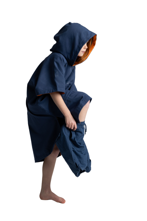 Kids Quick Dry Microfibre poncho - Admiral Blue - Image 8