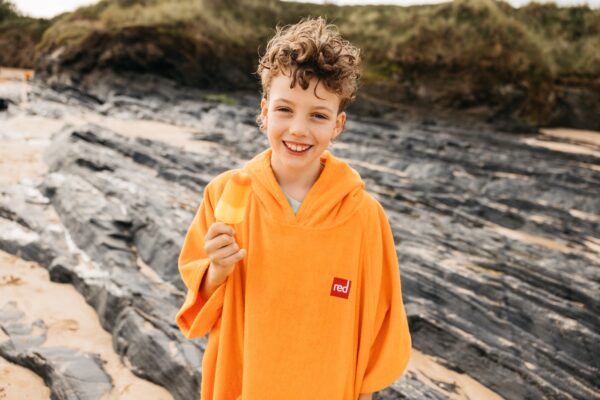 Kids towel change robe - Orange - Image 11