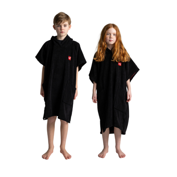 Bērnu Red frotē pončo - Stealth Black