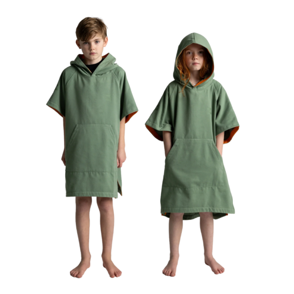 Kids Quick Dry Microfibre poncho - Sage Green